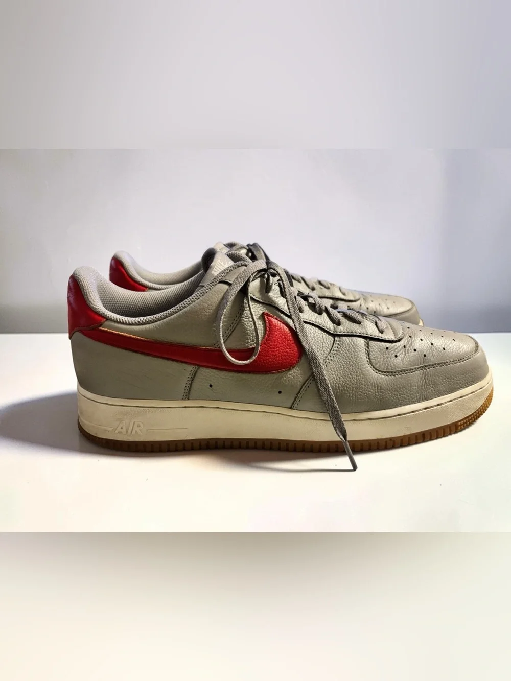 Nike Air Force 1 Low By You Gray Red Sneakers Men’s Size 15